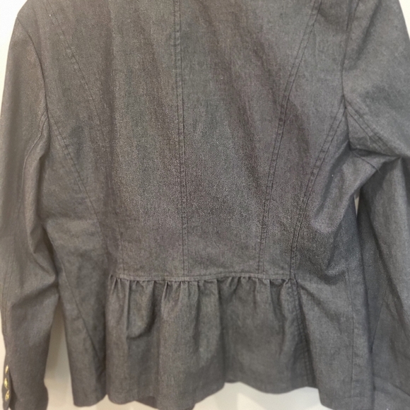 Linia By Louis Dell Olia Denim Casual Jacket Brass Buttons Lined Medium - Picture 9 of 14